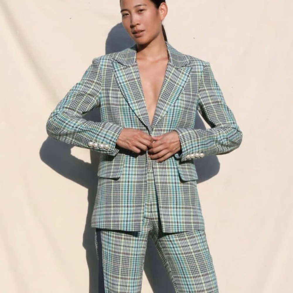Tanya Taylor Mercer plaid blazer